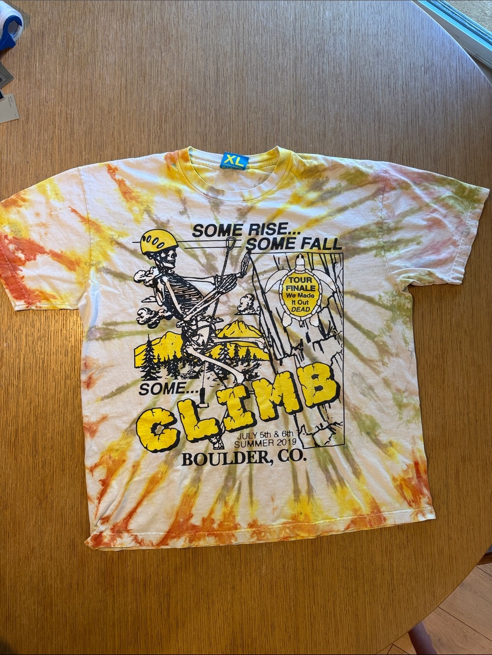 Online Ceramics Climb Festival 2019 Tie Dye T-Shirt XL Boulder CO Rare